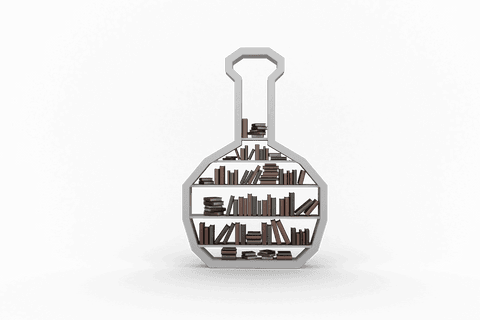 Bottle Shaped White Bookcase with Books on Transparent Background - Download Free Stock Videos Pikwizard.com