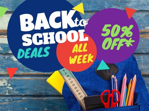 Vibrant Back to School Sales Promotion with Stationery - Download Free Stock Templates Pikwizard.com