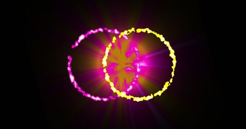 Glowing Neon Circles on Black Background