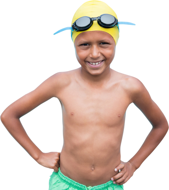 Confident Young Boy Swimmer With Transparent Background Standing With Hands On Hip - Download Free Stock Videos Pikwizard.com