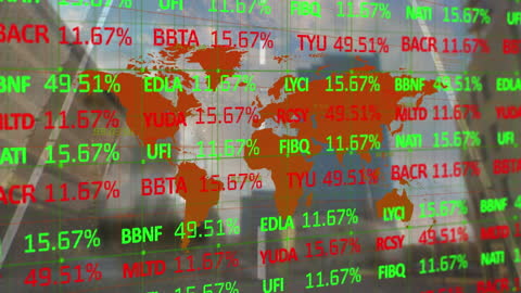 Digital Trading Board Overlay with Global Animation Concept