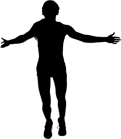 Transparent vector silhouette of sports woman on transparent background