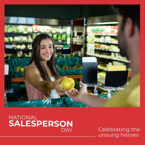 National Salesperson Day Celebration with Smiling Employee - Download Free Stock Templates Pikwizard.com