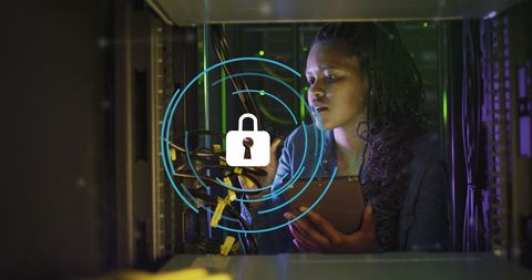 cybersecurity technology specialist in server room - Download Free Stock Images Pikwizard.com