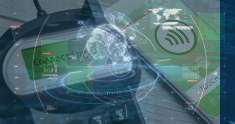 Digital Interface Overlaying Wind Turbine with Global Data Visualization - Download Free Stock Images Pikwizard.com