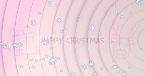 Pastel Christmas Greeting with Snowflakes Animation