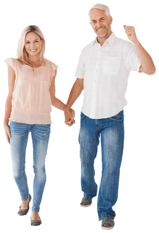Transparent Elderly Couple Joyful Hand-in-Hand Stroll - Download Free Stock Videos Pikwizard.com