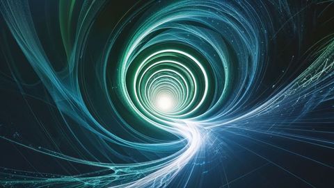 Vibrant cosmic vortex with radiant energy flow