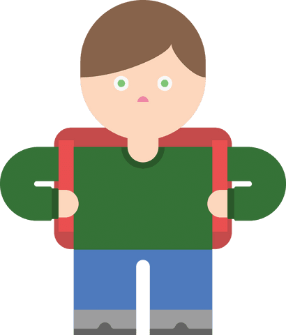 transparent illustration of caucasian boy with backpack - Download Free Stock Videos Pikwizard.com