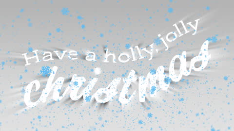 Festive Holiday Text with Falling Snowflakes Animation