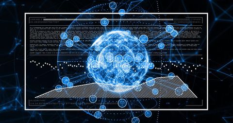 Futuristic Global Network with Digital Globe and Data Points - Download Free Stock Images Pikwizard.com