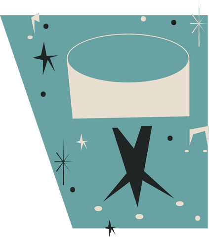 Floating mid-century modern table with transparent background