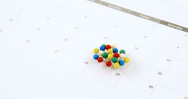 Colorful Push Pins on Blank Monthly Calendar - Download Free Stock Images Pikwizard.com