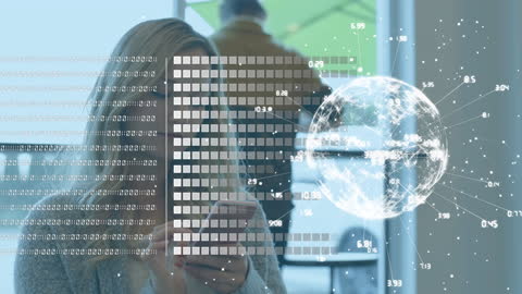 Modern Woman Engaging with Global Data Network on Smartphone