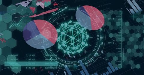 Global Data Networks and Digital Processing Visualization - Download Free Stock Images Pikwizard.com