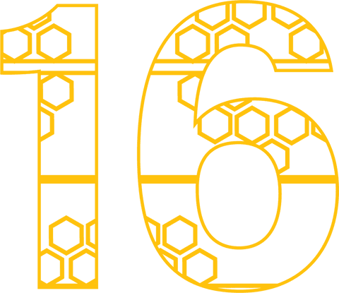 yellow 16 number with honeycomb design on transparent background - Download Free Stock Videos Pikwizard.com