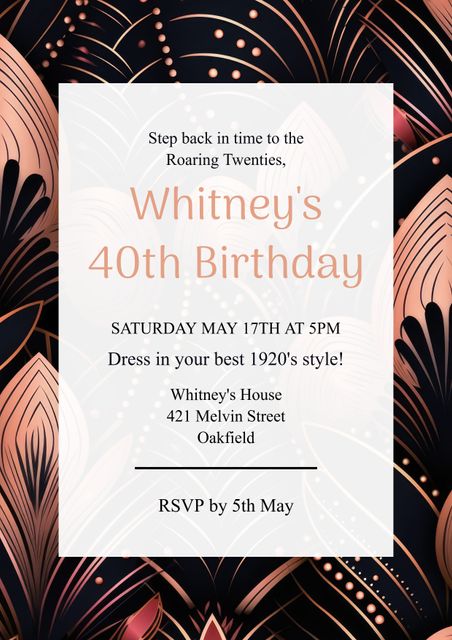 1920s Themed Birthday Invitation with Art Deco Design - Download Free Stock Videos Pikwizard.com