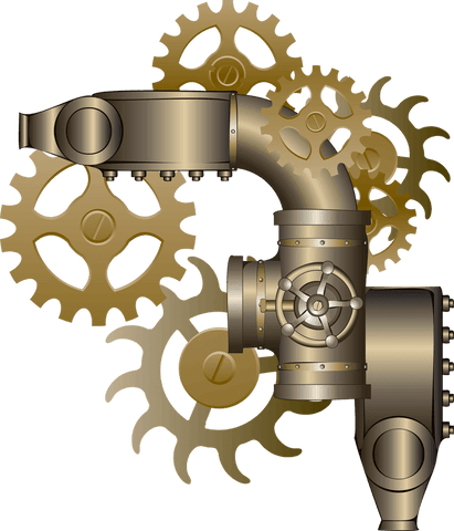 Steampunk Mechanical Assembly Over Transparent Background - Download Free Stock Videos Pikwizard.com