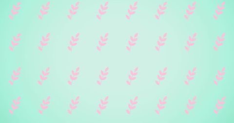 Pastel pink leaves pattern on light blue