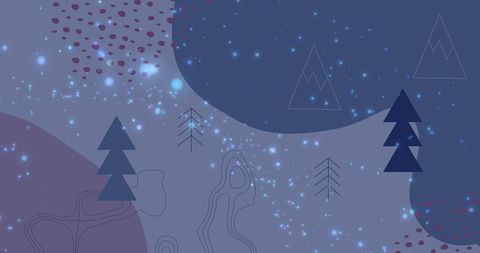 Abstract Christmas Trees with Falling Snowflakes - Download Free Stock Images Pikwizard.com