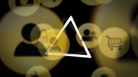 Digital Security Triangle with Icon Background Design