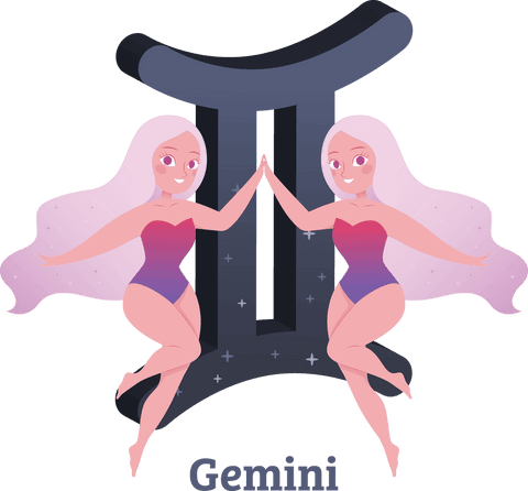 gemini zodiac symbol twins illustration on transparent background - Download Free Stock Videos Pikwizard.com