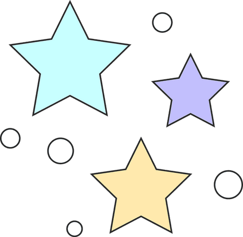 Colorful Pastel Stars Background with Minimalist Design Elements