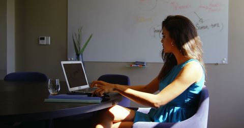 Professional Woman Using Laptop in Conference Room - Download Free Stock Images Pikwizard.com