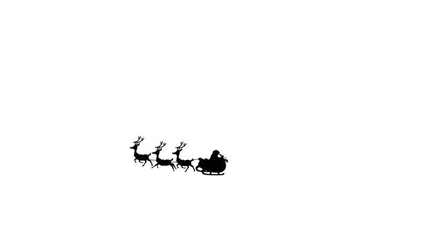 Silhouette of Santa Claus in Sleigh Pulled by Reindeers on White Background - Download Free Stock Images Pikwizard.com