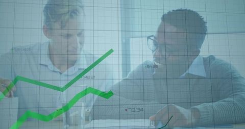 Analyzing Financial Trends at Modern Office Desk