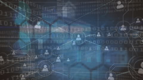 Digital Network Connections Binary Overlay