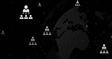 Digital Network Icons Over Global Abstract Technology Map - Download Free Stock Images Pikwizard.com