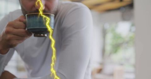 Man Brewing Ideas Over Coffee with Energizing Lightning Crossover