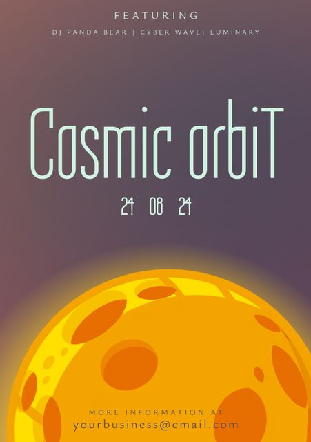 Space Themed Event Flyer with Cosmic Orbit Announcement - Download Free Stock Videos Pikwizard.com