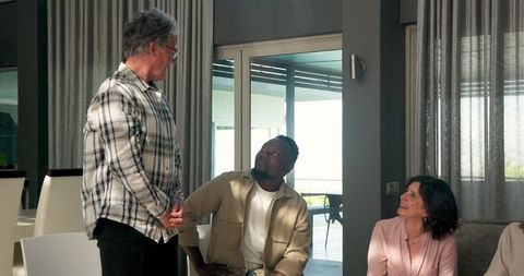 Group therapy session: discussing teamwork and mental health