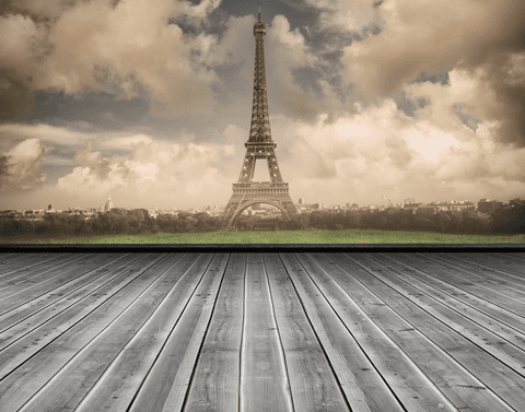 eiffel tower transparent asia mockup with abstract wooden desk - Download Free Stock Videos Pikwizard.com