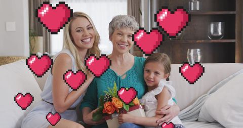 Three Generations of Women Celebrating Love and Family