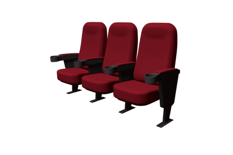 Isolated red cinema seats on transparent background for design