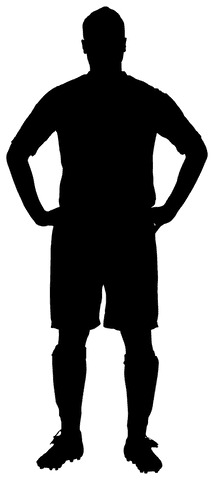 Transparent silhouette of athlete with confident stance