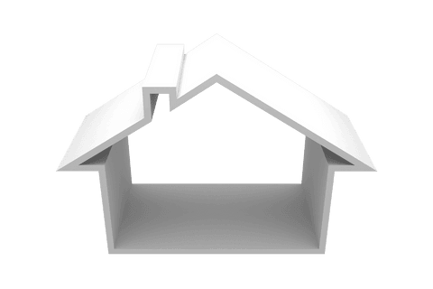 This digital illustration features a house symbol displayed against a transparent background, making it versatile for integration into various projects. The clean, minimalistic design is perfect for featuring in real estate advertisements, architectural designs, logos, or infographics. The neutral color palette suits a wide variety of marketing and promotional materials.
