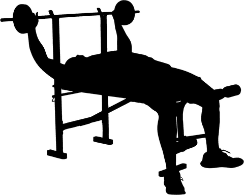 Silhouette of athlete exercising with weight on transparent background