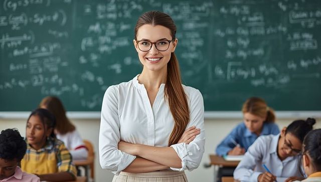 Confident Teacher Guiding Students in Classroom Learning Environment