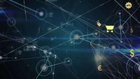 Network Economy Structure Through Digital Connectivity Illustration