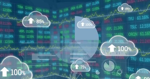 Digital Financial Cloud Interface with Data Analytics Symbols - Download Free Stock Images Pikwizard.com