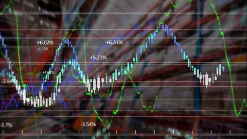 Stock Market Analytics Overlay in Logistics Warehouse