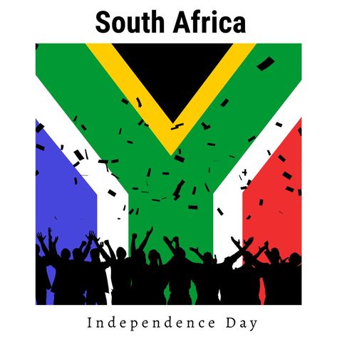 celebratory illustration of south africa independence with flag and crowd - Download Free Stock Templates Pikwizard.com