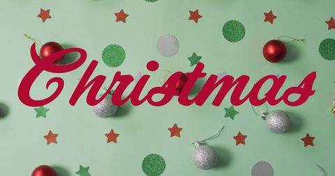 Festive Christmas Greeting with Ornaments and Sparkle - Download Free Stock Images Pikwizard.com