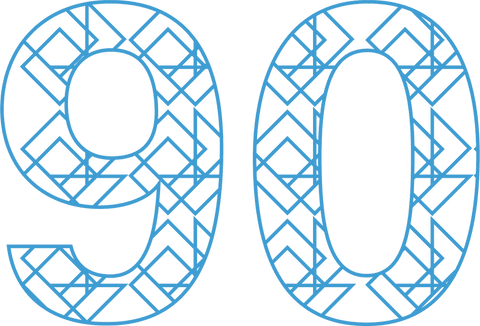 Blue Patterned Number 90 on Transparent Background for Celebrations - Download Free Stock Videos Pikwizard.com