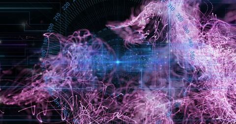 Neon Pink Filaments in Futuristic Digital Space