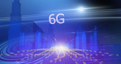 6G Technology Concept with Futuristic Digital Cityscape - Download Free Stock Images Pikwizard.com